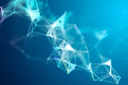 3d render of a low poly plexus design with shallow depth of field.