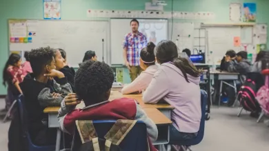 Teacher and students in classroom