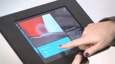 finger pointing at a a mascular generation survey