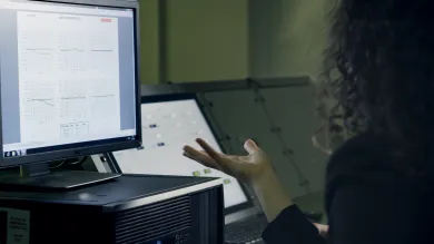 Woman using computer