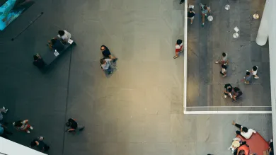 Museum space viewed from above