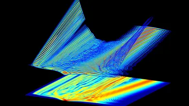 Computer simulation of the evolution in frequency and time of a laser pulse propagating in an optical fibre
