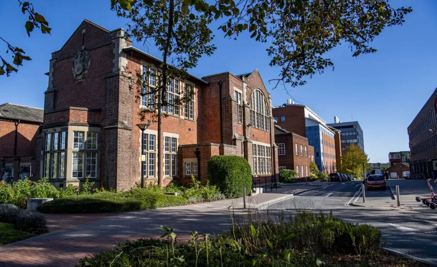 An exterior shot of a building on Highfield Campus