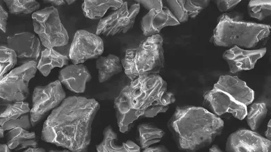 SEM image of a Tephra shard, volcanic ash 