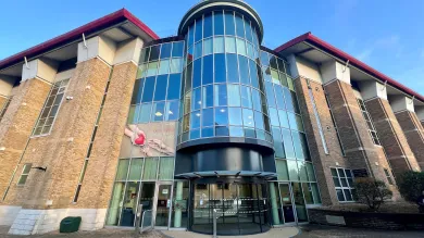 Main entrance of the Institute of Developmental Sciences Building, Southampton General Hospital