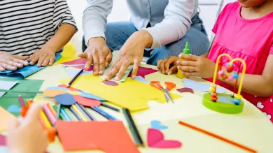 Children playing with toys and arts and crafts