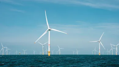 Offshore wind turbines producing renewable and green energy