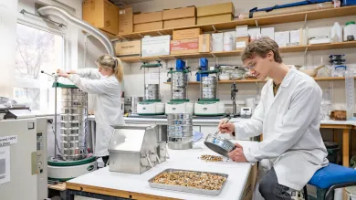 Scientist working with lab equipment