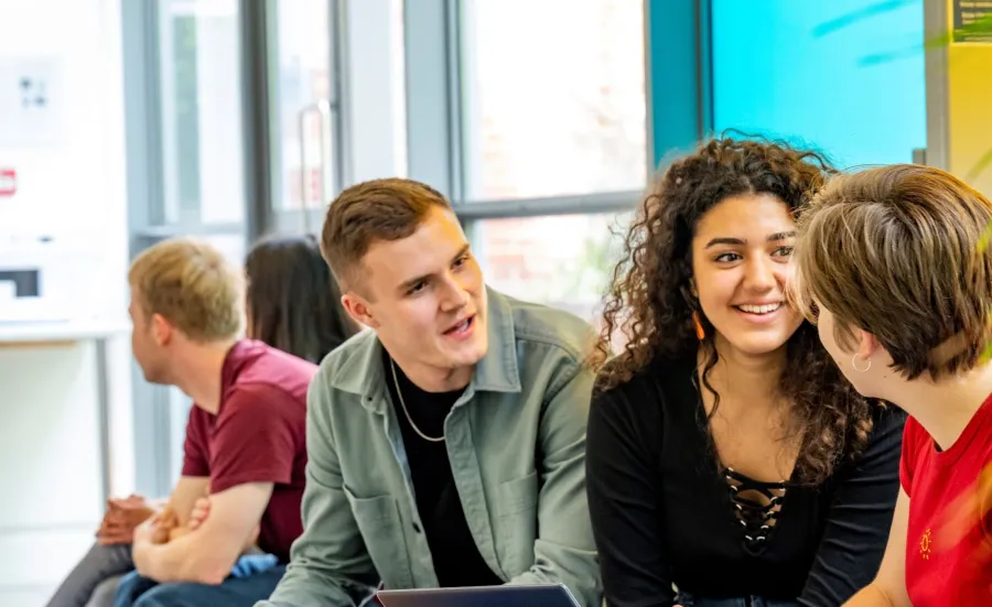 BA Modern Languages students talking in a group