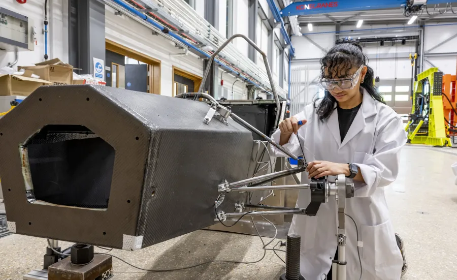 MEng Aeronautics and Astronautics  student in workshop