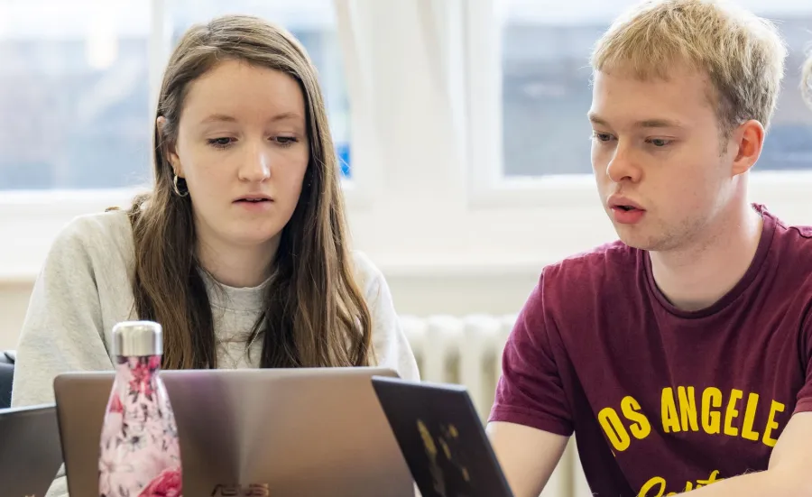 BA Modern Language students working in a group