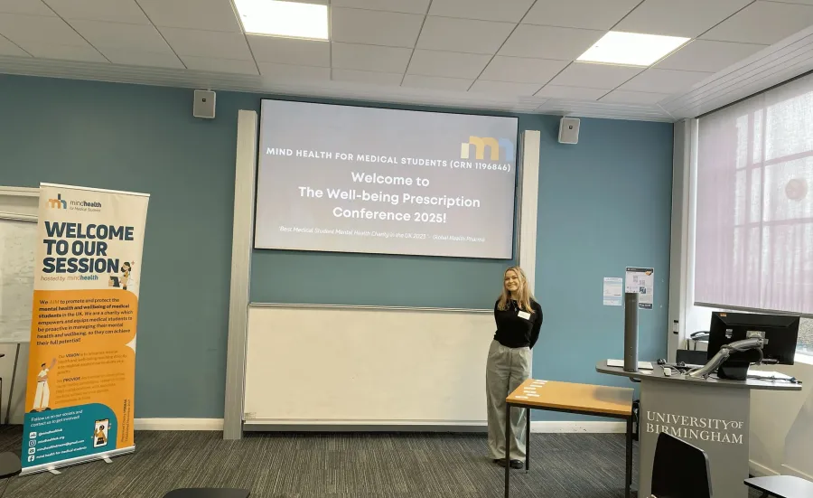 Medicine student presenting