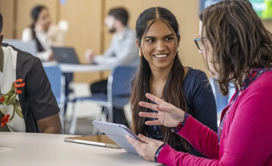 BA Human Goegraphy student Adchaya with Kate