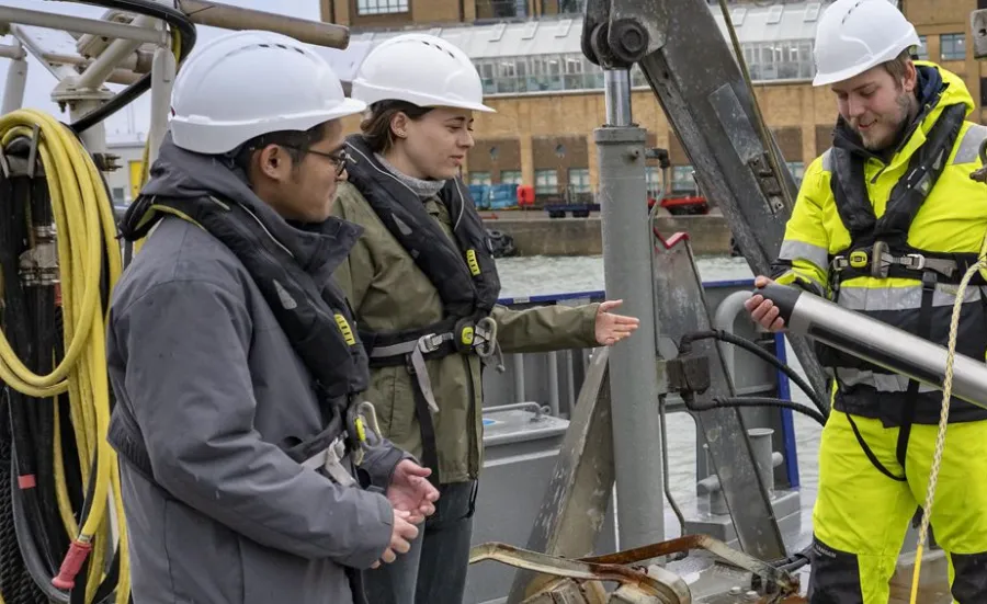 MSc Geophysics students with lecturer