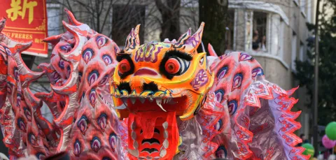 Chinese dragon at Chinese New Year celebrations.