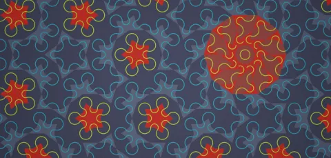 A diagram depicting an example of Penrose tiling, a form of aperiodic tiling.