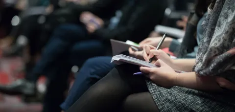 audience row at a presentation