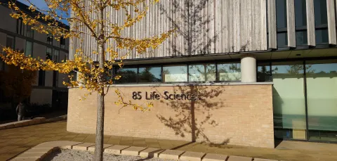 Life Sciences building in autumn