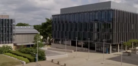 Exterior view of Building 176 on Boldrewood Campus, a large modern looking building