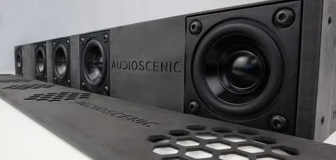 A soundbar designed by spinout company Audioscenic