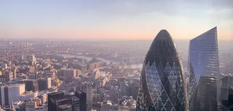 Aerial shot of 30 St Mary Axe