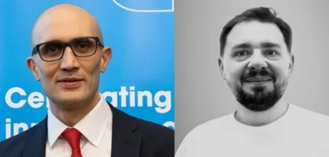 Portraits of Omar Madhloom and Ruslan Kosarenko