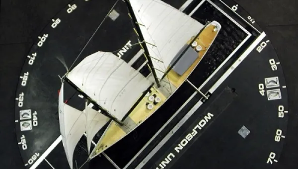 A yacht in 7x5 wind tunnel