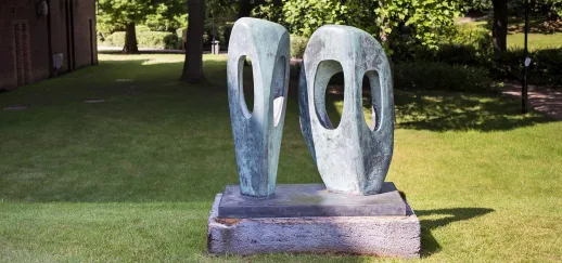 A photo of Barbara Hepworth's sculpture entitled 'Two Forms'