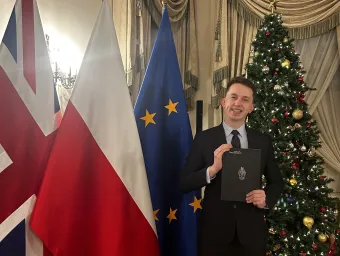 Michal Samon with his MSc dissertation award