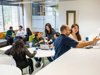 Students in the MBA suite