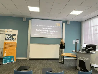 Medicine student presenting