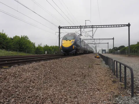 Shot of train passing