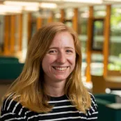 Head and shoulders portrait of Charlotte Cordery smiling at the camera.