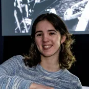 Head and shoulders portrait image of Sacha Wood, BA Film and English with Year Abroad student smiling at the camera.