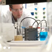 Richard Willis with Chemistry equipment