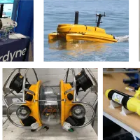 6 different images of ocean going platforms