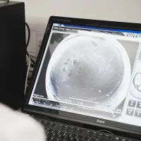 Viewing a microplastic sample in the SEM